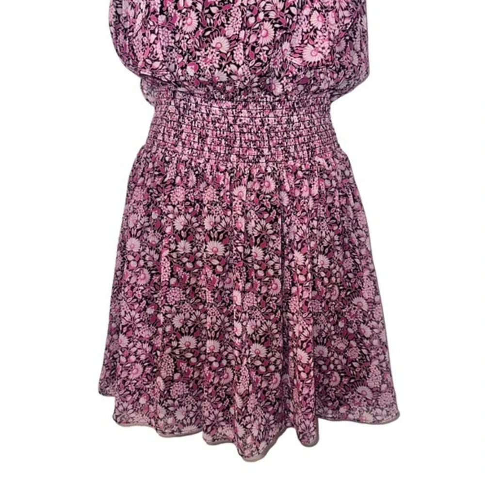 Shoshanna Dalila Silk Popover Pink Floral feminine cottagecore Dress Size 2